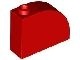 33243-5 Steen, 1x3x2 ronde top 90 graden massief rood NIEUW *1L112