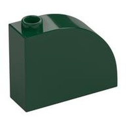 33243-80 Steen, 1x3x2 ronde top 90 graden massief groen, donker NIEUW *1B070