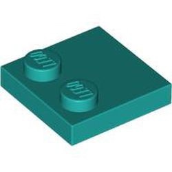 33909-39 Tegel 2x2 met twee noppen turquoise, donker NIEUW *1B353