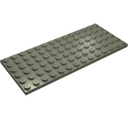 3456-10G Platte plaat 6x14 donker, grijs (klassiek) gebruikt *1A046