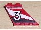 3479pb01R-5G Staart klein cijfer 3 wit/zwarte banen rood gebruikt *1D041