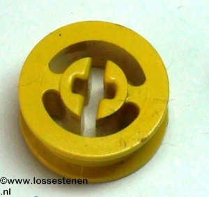 3482-3G Wiel met gespleten asgat geel gebruikt *5W000