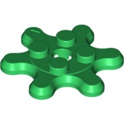 35442-6 Platte plaat 2x2 rond met 6 tanden/bloemvorm groen NIEUW *0L000