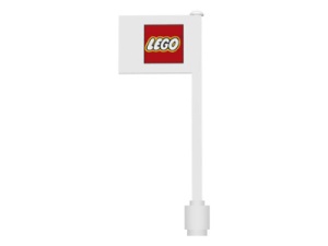 3596pb03 Vlag op vlaggemast, recht (klassiek) LEGO klein vierkant wit gebruikt *0K010