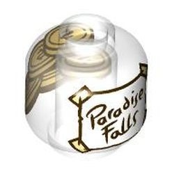 3626pb3360-12 Hoofd zonder gezicht, 'Paradise Falls', crème tape en gouden muntjes transparant NIEUW *0B0000