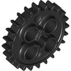 3648-11 Technic, Tandwiel 24 tanden (NIEUWE stijl met 1 asgat) zwart NIEUW *0D030