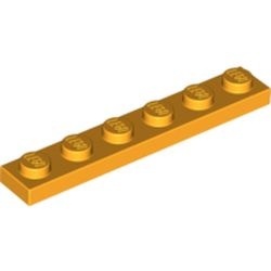 3666-110G Platte plaat 1x6 oranje, lichthelder gebruikt *1B372