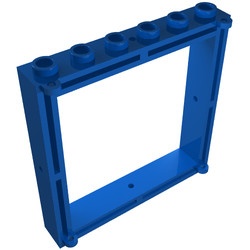 3761-7G Raam 1x6x5 met luikhouders blauw gebruikt *1C035