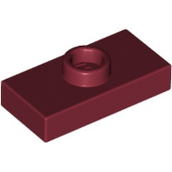 3794-59G Platte plaat 1x2 met 1 nop ZIE OOK 15573 rood, donker gebruikt *1B312