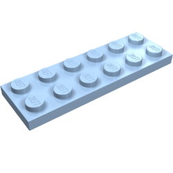 3795-105 Platte plaat 2x6 blauw, lichthelder NIEUW *5K000