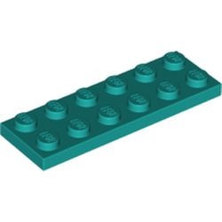 3795-39G Platte plaat 2x6 turquoise, donker gebruikt *1A033