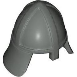 3844-10 Ridderhelm met nekbeschermer donker, grijs (klassiek) NIEUW *0L0000