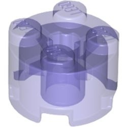 3941-51 Steen, rond 2x2 transparant paars NIEUW *