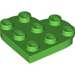 39613-36 Platte plaat 3x3 Hart groen, helder NIEUW *5C018
