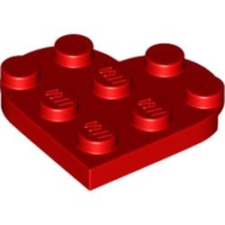 39613-5 Platte plaat 3x3 Hart rood NIEUW *5C018