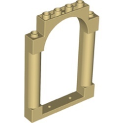 40066-2 Poort 1x6x7 ronde pilaren top boog crème NIEUW *