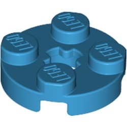 4032-153 Platte plaat 2x2 rond blauw, donkerazuur NIEUW *1B208