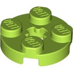 4032-34 Platte plaat 2x2 rond lime NIEUW *1B208
