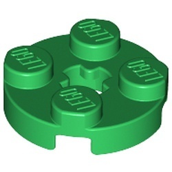 4032-6G Platte plaat 2x2 rond groen gebruikt *1B374