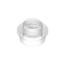 4073-12G Platte plaat 1x1 rond transparant gebruikt *1B375