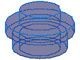 4073-14 Platte plaat 1x1 rond transparant donkerblauw NIEUW *1B207