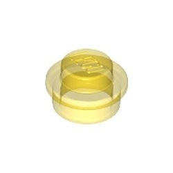 4073-19 Platte plaat 1x1 rond transparant geel NIEUW *1B207
