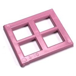 4133-94 Raampaneel 2x4x3 voor in raam 4132- 4 ruitjes roze, middendonker NIEUW *