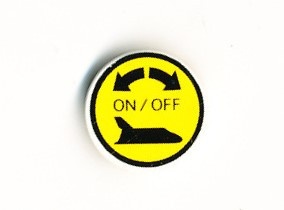 4150pb017-1G Tegel 2x2 rond Space Shuttle On/Off (Sticker) wit gebruikt *5T07-01