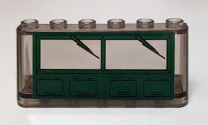 4176pb21-13G Ruit 2x6x2 Ruitpatroon (Sticker) transparant zwart gebruikt *5S051