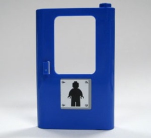 4182pb008-7G Trein, Deur 1x4x5 rechts met minifig silhoutte blauw gebruikt *1D0000