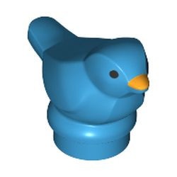 41835pb01-153 Klein vogeltje met zwarte ogen en helderoranje bek blauw, donkerazuur NIEUW *0D000