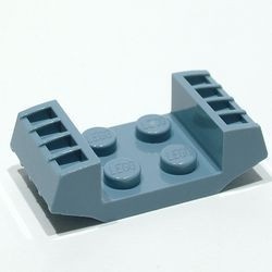 41862-55 Plaat 2x2 met grill beide kanten erop blauw, zandkleurig NIEUW *5A021