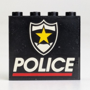 4215pb002-11G Paneel 1x4x3 Politie embleem (Sticker) zwart gebruikt *0D0000