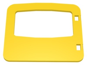 4247-3G DUPLO Raampaneel 1x4x3 met groot gat geel gebruikt *