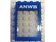 4347pb03-7G Raam 1x4x5 met vast glas en ANWB sticker blauw gebruikt *5S057