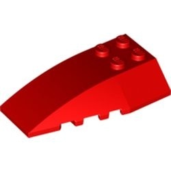 43712-5G Steen, wig 6x4 drievoudig gebogen rood gebruikt *1D012