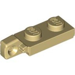 44301-2 Scharnierplaat 1x2- 1 vinger aan einde crème NIEUW *1B298