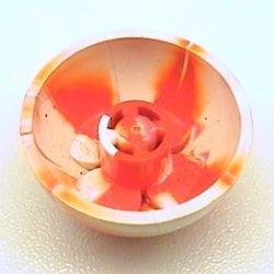 44359pb01-1 Spaceball 3x3 top (1/2 bol) marmer met rood wit NIEUW *