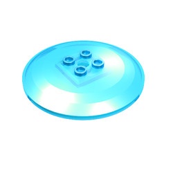 44375a-15 Schotel 6x6 HOLLE noppen transparant lichtblauw gebruikt *1R024
