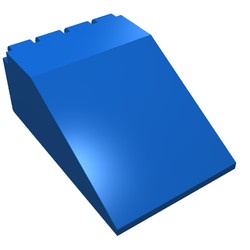 4474-7G Ruit 6x4x2 cockpit laag, scharnierend blauw gebruikt *1C009