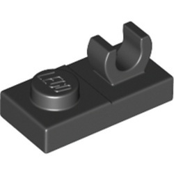 44861-11 Platte plaat 1x2 met clip OP plaat zwart NIEUW *1B290