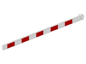 4512pb01-1G Trein, Spoorwegovergang Gate Type 2, Crossbar met rode Strepen (80276) wit gebruikt *