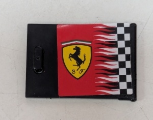 4533pb017R-11G Deurtje 2x3x2 met Ferrari Logo RECHTS (Sticker) zwart gebruikt *