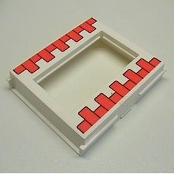 45402px1-1 Deurframe 2x8x8 met rode stenen wit NIEUW *