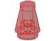 4589-17G Kegel 1x1x1 transparant rood gebruikt *1B333