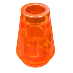 4589b-18 Kegel 1x1x1 transparant neonoranje NIEUW *1B086