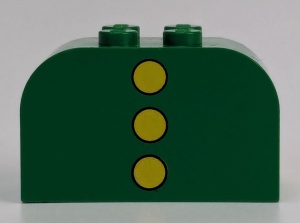 4744px5-6G Steen 2x4x2 met ronde top met gele knopen groen gebruikt *0K0000