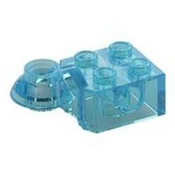 48170-15G Technic, steen 2x2 met gat en Rotation Joint Ball Half Top horizontaal transparant lichtblauw gebruikt *