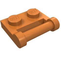 48336-150 Platte plaat 1x2 type 2 GESLOTEN hendel caramel, midden NIEUW *1B294