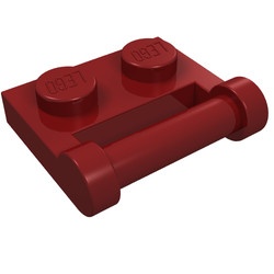 48336-59 Platte plaat 1x2 type 2 GESLOTEN hendel rood, donker NIEUW *1B294